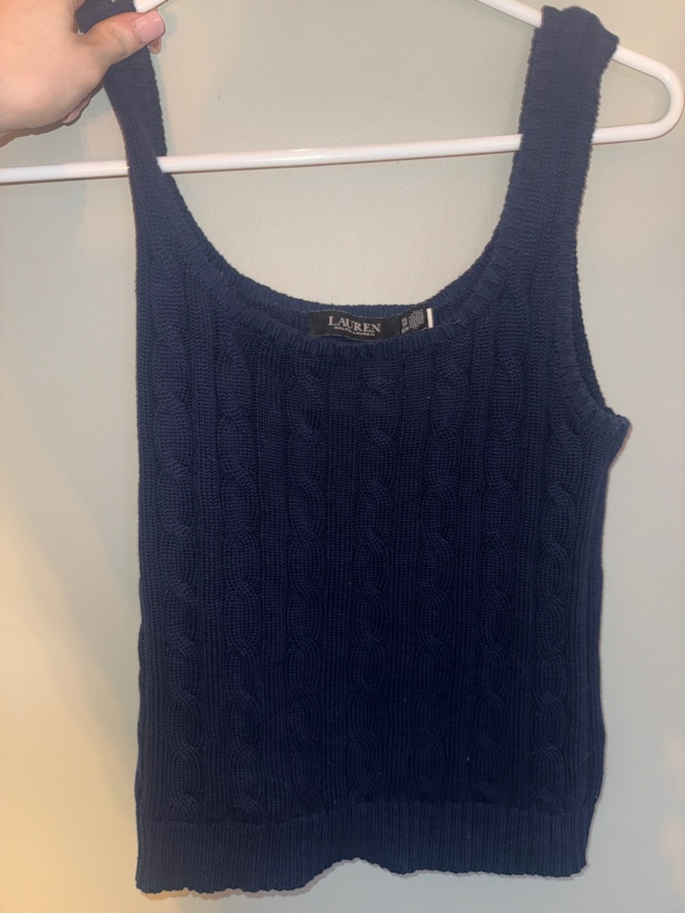Lauren Ralph Lauren Navy Cable Knit Tank Top